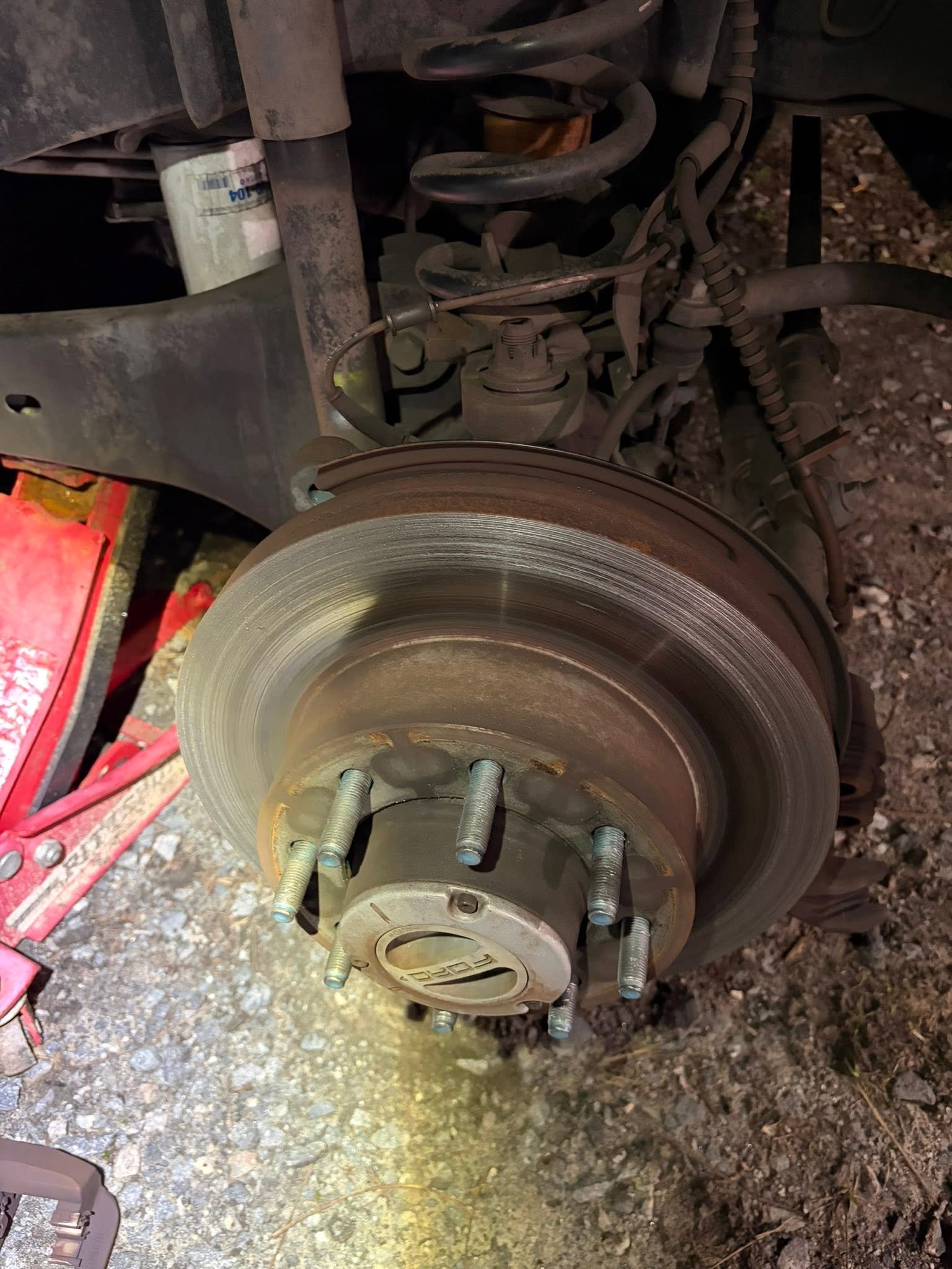 Completed brake service showing quality mechanical work